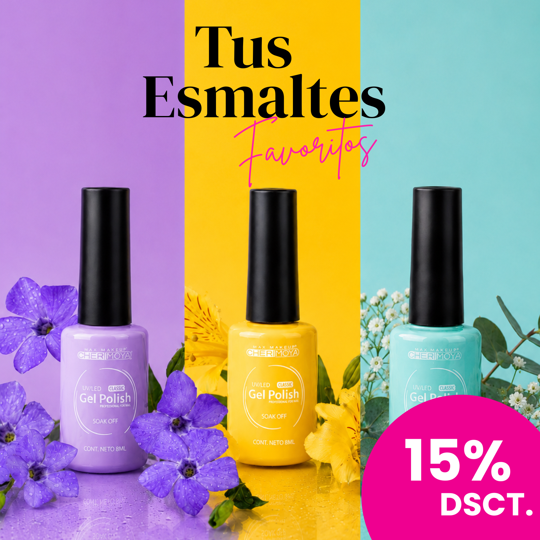 OFERTA 3 X 2 ESMALTES 15 ML