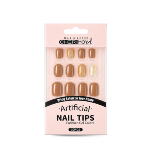 Uñas con Diseño Marrón Glitter