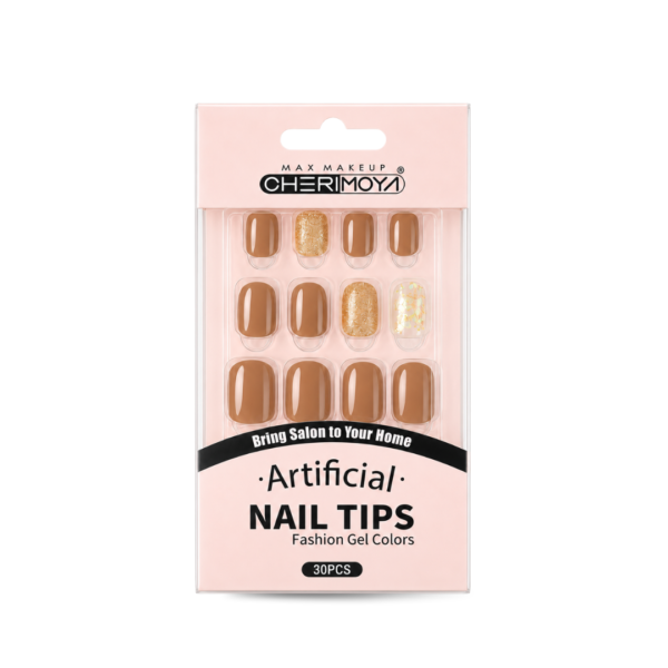 Uñas con Diseño Marrón Glitter