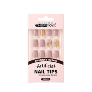 BH001164 Uñas con Diseño Nude Glitter