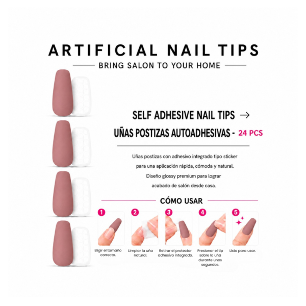 Uñas Palo Rosa Mate