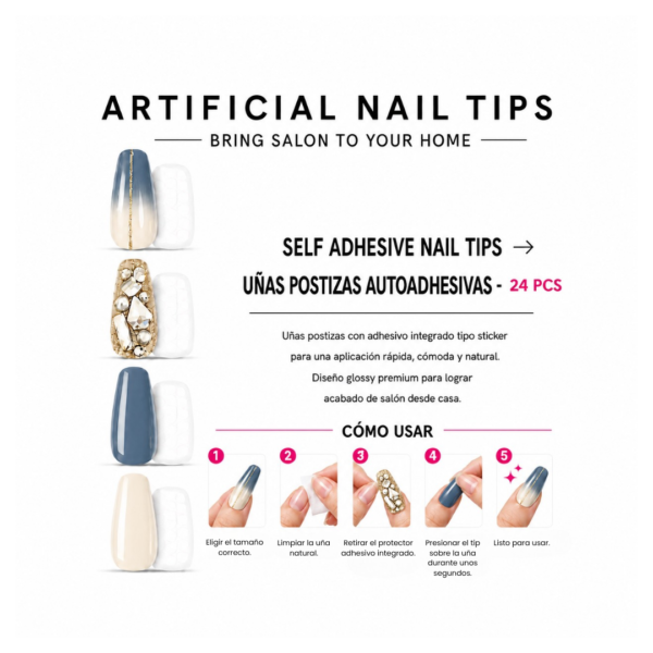 Uñas con Diseño Diamante