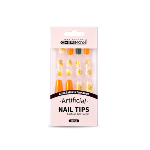uñas con diseño otoño floral