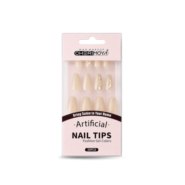 uñas con diseño oro y perla